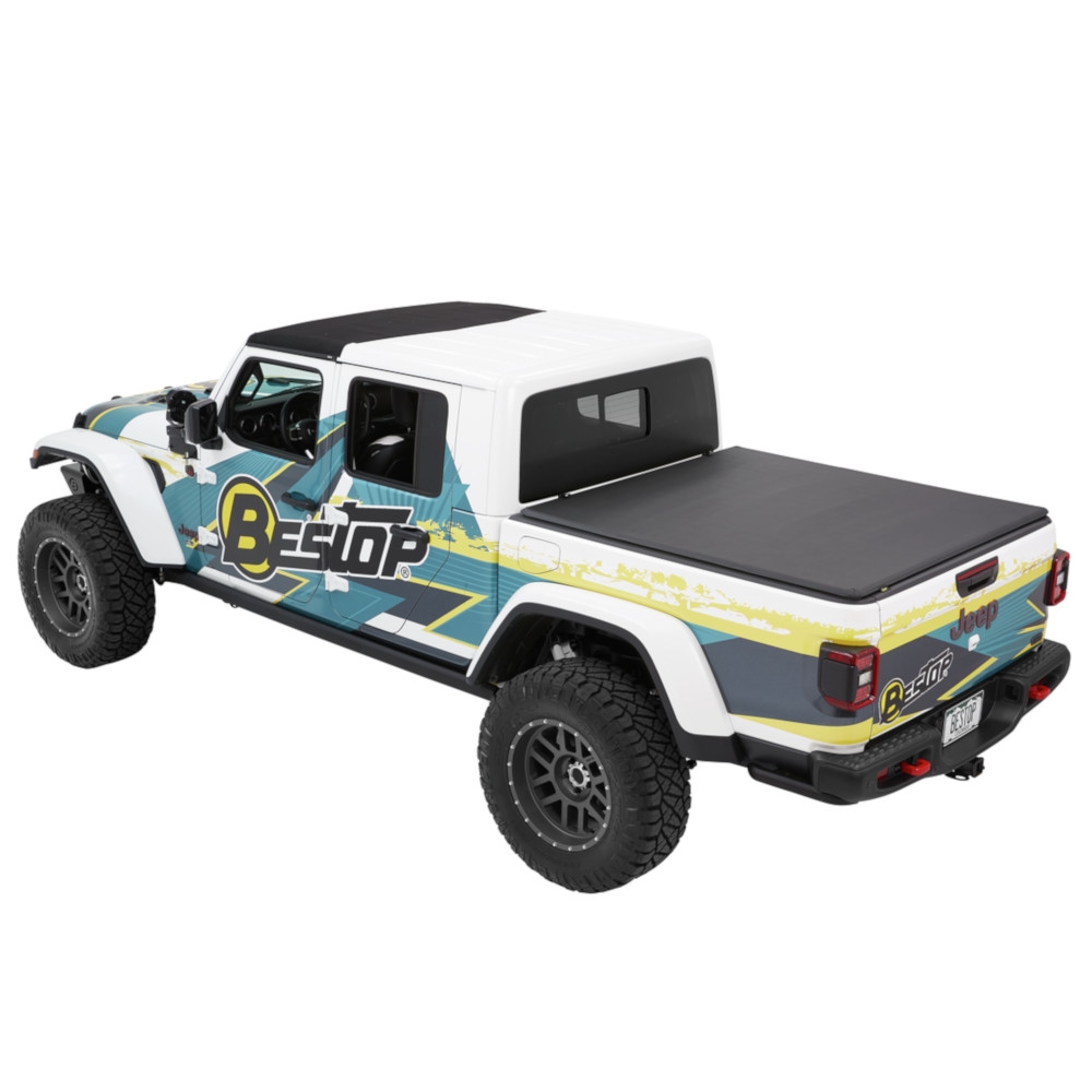 Bestop Ez-Fold Soft Tri-Fold Tonneau Cover, 5', Black | 2020 Jeep Gladiator JT, 16280-35