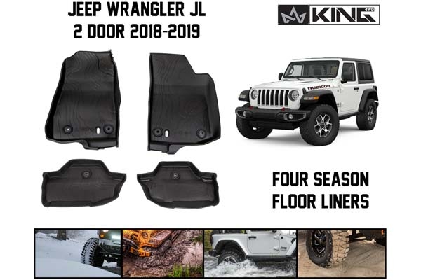 King 4Wd Tpe Form Fitting All Weather Floor Liners For 2018-2021 Jeep Wrangler Jl | 2018-2021 Jeep