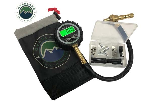 Overland Vehicle Systems Digital Tire Deflator W/ Valve Kit & Storage Bag, AAOV-12020001 Overland Vehicle Systems Digital Tire Deflator W/ Valve Kit & Storage Bag, AAOV-12020001