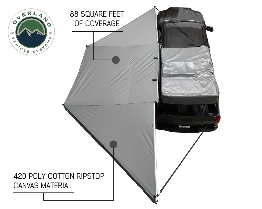 Overland Vehicle Systems Nomadic Awning 180 Only With Dark Gray & Black Travel Cover, No Brackets,