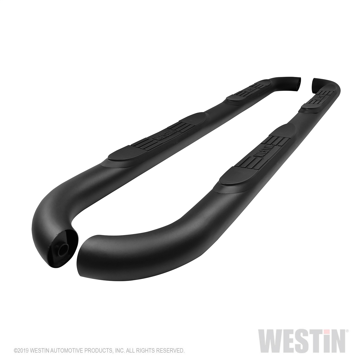 Westin E-Series 3 Round Nerf Step Bars, Textured Black, BCTC-23-4065