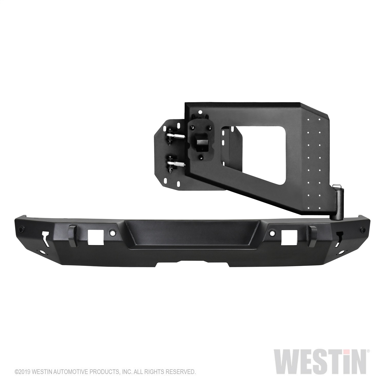 Westin Wj2 Rear Bumper & Tire Carrier, Wrangler Jl W/parking Sensors, Steel, Textured Black, Westin Wj2 Rear Bumper & Tire Carrier, Wrangler Jl W/parking Sensors, Steel, Textured Black,