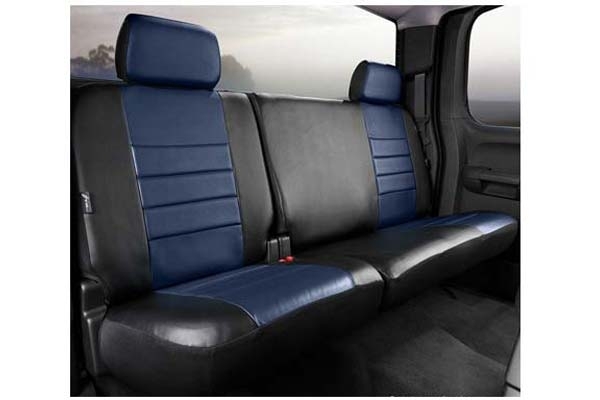 Fia Sl60 Series, Leatherlite Simulated Leather Custom Fit Rear Seat Cover- Blue, With Super Grip