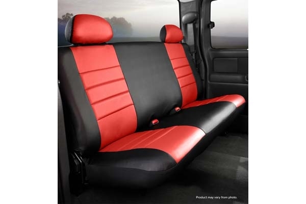 Fia Sl60 Series, Leatherlite Simulated Leather Custom Fit Rear Seat Cover- Red, With Super Grip