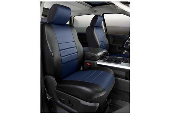 Fia Sl60 Series, Leatherlite Simulated Leather Custom Fit Front Seat Cover- Blue, With Super Grip