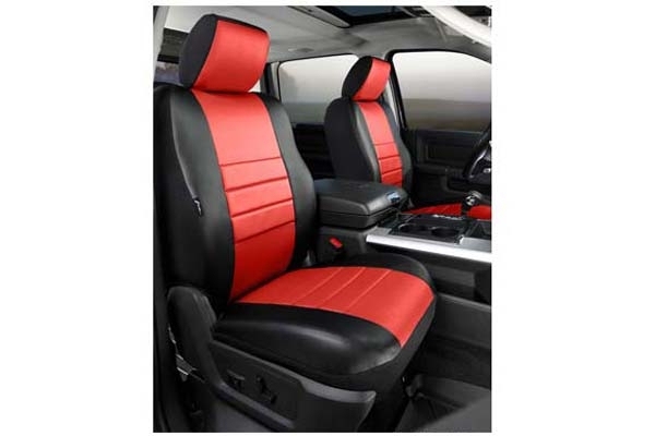 Fia Sl60 Series, Leatherlite Simulated Leather Custom Fit Front Seat Cover- Red, With Super Grip