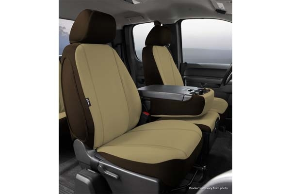 Fia Sp80 Series, Seat Protector Poly-Cotton Custom Fit Front Seat Cover, Taupe, With Super Grip