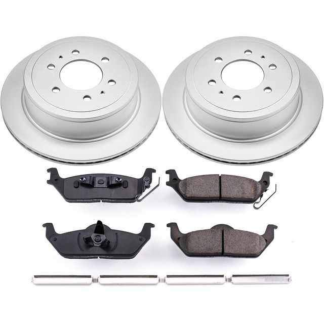 Power Stop Rear Geomet Coated Brake Rotor And Pad Kit For 04-08 Ford F150, BHKQ-CRK1950 Power Stop Rear Geomet Coated Brake Rotor And Pad Kit For 04-08 Ford F150, BHKQ-CRK1950