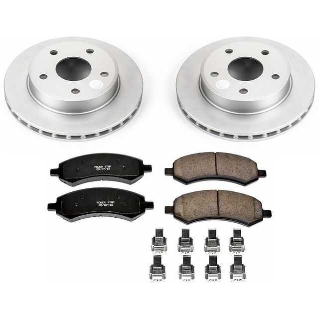 Power Stop Front Geomet Coated Brake Rotor And Pad Kit For 05-10 Dodge Dakota, BHKQ-CRK2193 Power Stop Front Geomet Coated Brake Rotor And Pad Kit For 05-10 Dodge Dakota, BHKQ-CRK2193