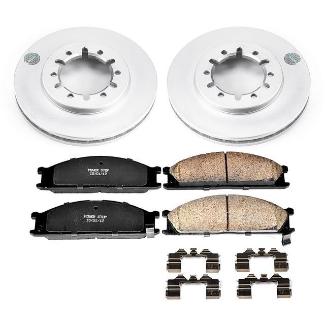 Power Stop Front Geomet Coated Brake Rotor And Pad Kit 99-04 Nissan Frontier, BHKQ-CRK2278