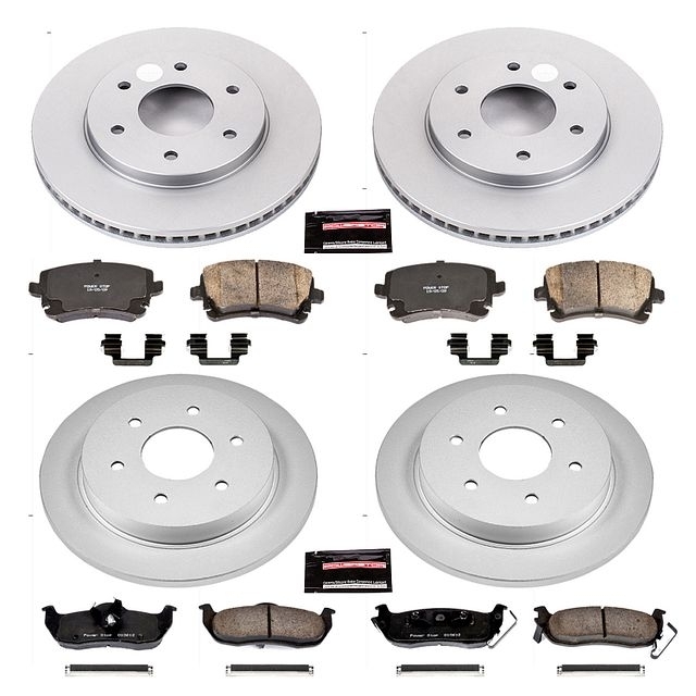 Power Stop Front And Rear Geomet Coated Brake Rotor And Pad Kit For 04-05 Nissan Titan, BHKQ-CRK2443 Power Stop Front And Rear Geomet Coated Brake Rotor And Pad Kit For 04-05 Nissan Titan, BHKQ-CRK2443