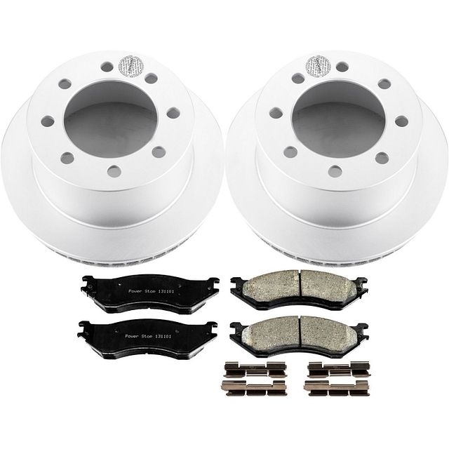 Power Stop Rear Geomet Coated Brake Rotor And Pad Kit For 01-02 Dodge Ram 2500/3500, BHKQ-CRK5489 Power Stop Rear Geomet Coated Brake Rotor And Pad Kit For 01-02 Dodge Ram 2500/3500, BHKQ-CRK5489
