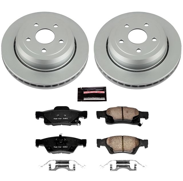 Power Stop Rear Geomet Coated Brake Rotor And Pad Kit For 11+ Jeep Grand Cherokee Wk With Vented Power Stop Rear Geomet Coated Brake Rotor And Pad Kit For 11+ Jeep Grand Cherokee Wk With Vented