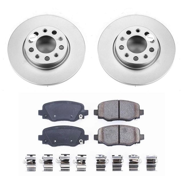 Power Stop Rear Geomet Coated Brake Rotor And Pad Kit For 15+ Jeep Renegade Bu, BHKQ-CRK7301