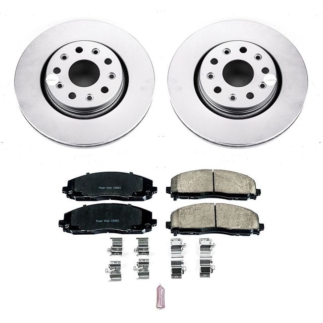 Power Stop Front Geomet Coated Brake Rotor And Pad Kit For Jeep Wrangler Jl, Jlu Rubicon And