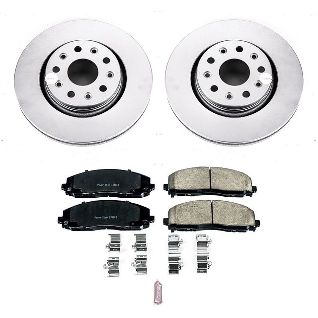 Power Stop Front Geomet Coated Brake Rotor And Pad Kit For Jeep Wrangler Jl, Jlu Rubicon And Power Stop Front Geomet Coated Brake Rotor And Pad Kit For Jeep Wrangler Jl, Jlu Rubicon And