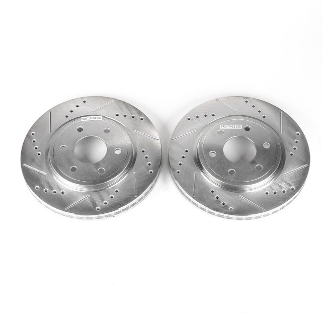Power Stop Front Pair Of Drilled And Slotted Brake Rotors For 05+ Nissan Frontier, 05-15 Xterra, Power Stop Front Pair Of Drilled And Slotted Brake Rotors For 05+ Nissan Frontier, 05-15 Xterra,