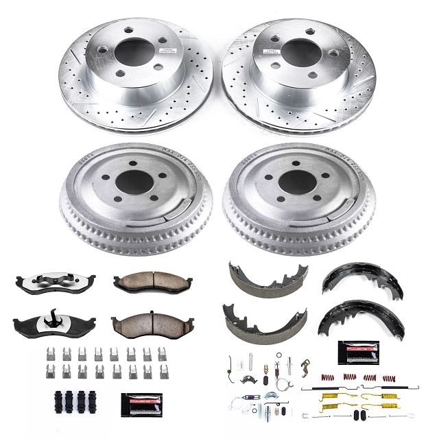 Power Stop Front And Rear Z36 Truck & Tow Brake Drum Kit For 99-01 Jeep Cherokee Xj, Power Stop Front And Rear Z36 Truck & Tow Brake Drum Kit For 99-01 Jeep Cherokee Xj,
