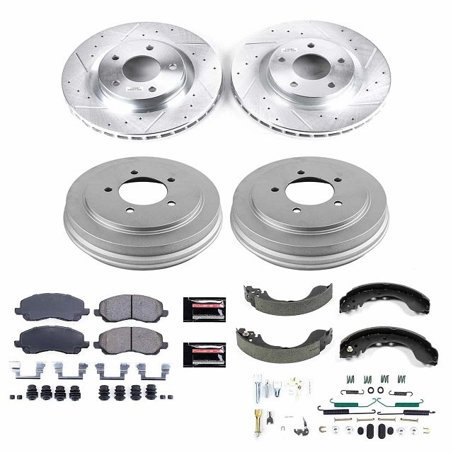 Power Stop Front And Rear Z23 Evolution Brake Drum Kit For 09-17 Jeep Compass, 09-14 Patriot, Power Stop Front And Rear Z23 Evolution Brake Drum Kit For 09-17 Jeep Compass, 09-14 Patriot,