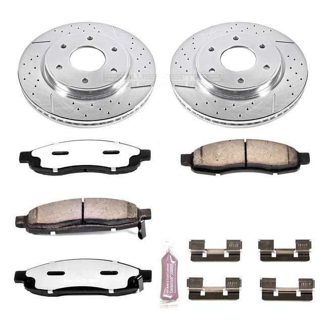 Power Stop Front Z36 Truck & Tow Brake Pad And Rotor Kit For 05-07 Nissan Titan, 05-06 Armada,