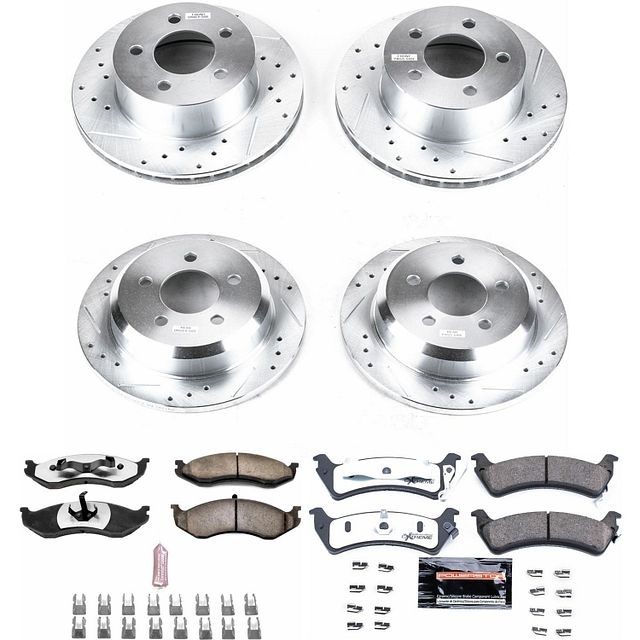Power Stop Front And Rear Z36 Truck & Tow Brake Pad And Rotor Kit For 93-98 Jeep Grand Cherokee Zj,