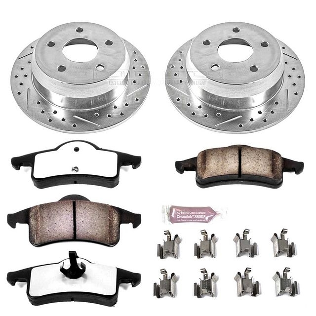 Power Stop Rear Z36 Truck & Tow Brake Pad And Rotor Kit For 99-04 Jeep Grand Cherokee Wj, Power Stop Rear Z36 Truck & Tow Brake Pad And Rotor Kit For 99-04 Jeep Grand Cherokee Wj,