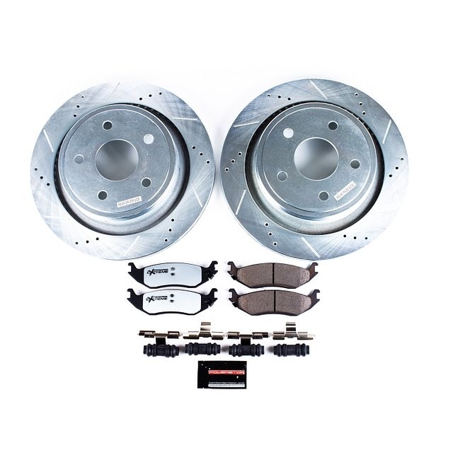 Power Stop Rear Z36 Truck & Tow Brake Pad And Rotor Kit For 02+ Dodge Ram 1500, BHKQ-K2172-36