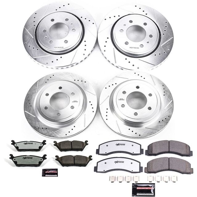 Power Stop Front And Rear Z36 Truck & Tow Brake Pad And Rotor Kit For 18-19 Ford F150, BHKQ-K8026-36