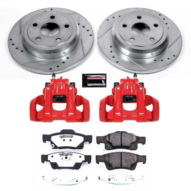 Power Stop Rear Z36 Truck & Tow Brake Pad And Rotor Kit With Red Powder Coated Calipers For 11-20 Power Stop Rear Z36 Truck & Tow Brake Pad And Rotor Kit With Red Powder Coated Calipers For 11-20