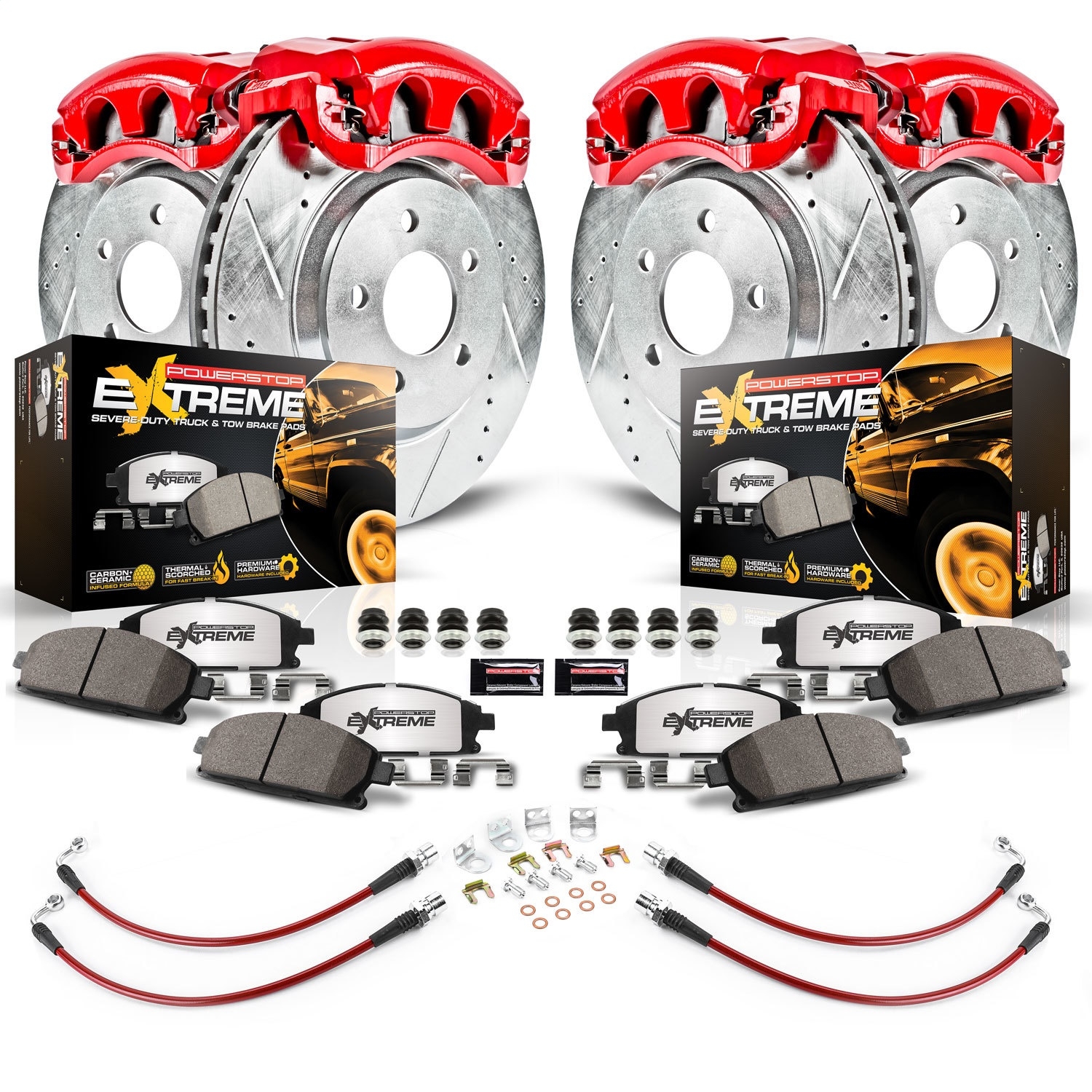 Power Stop Kch11137-36 Z36 Truck/tow Performance Brake Kit W/powder Coated Calipers And Brake