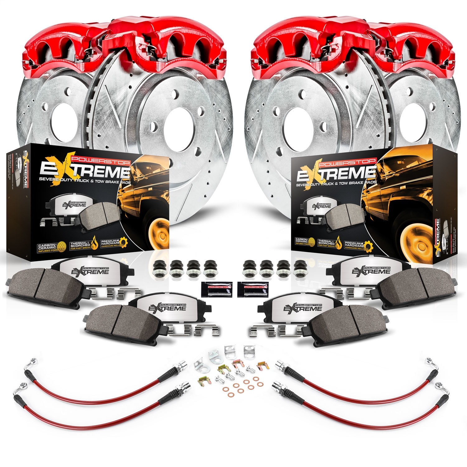 Power Stop Kch11137-36 Z36 Truck/tow Performance Brake Kit W/powder Coated Calipers And Brake Power Stop Kch11137-36 Z36 Truck/tow Performance Brake Kit W/powder Coated Calipers And Brake
