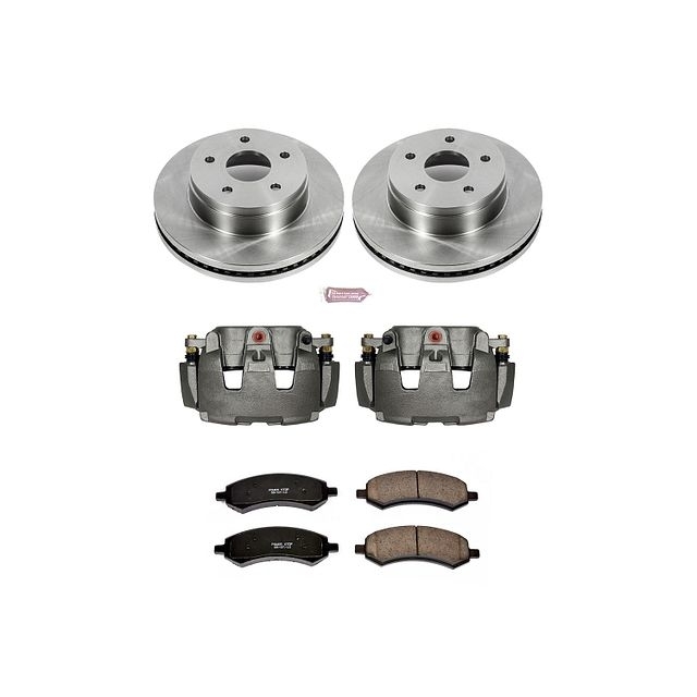 Power Stop Front Stock Replacement Brake Pad And Rotor Kit With Calipers For 09+ Dodge Ram 1500, Power Stop Front Stock Replacement Brake Pad And Rotor Kit With Calipers For 09+ Dodge Ram 1500,