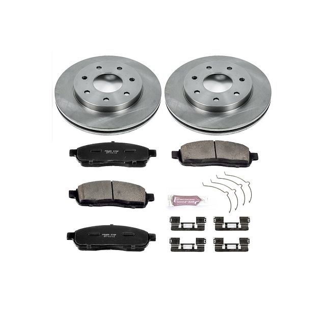 Power Stop Front Stock Replacement Brake Pad And Rotor Kit For 04-08 Ford F150 4Wd 7-Lug, Power Stop Front Stock Replacement Brake Pad And Rotor Kit For 04-08 Ford F150 4Wd 7-Lug,