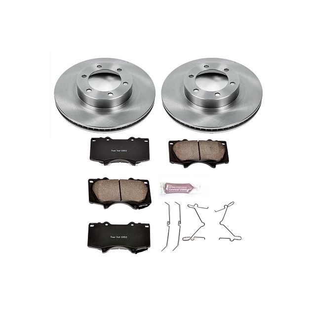 Power Stop Front Stock Replacement Brake Pad And Rotor Kit For 03-09 Toyota 4Runner, BHKQ-KOE2421