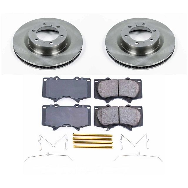 Power Stop Front Stock Replacement Brake Pad And Rotor Kit For 2010+ Toyota 4Runner, BHKQ-KOE5873