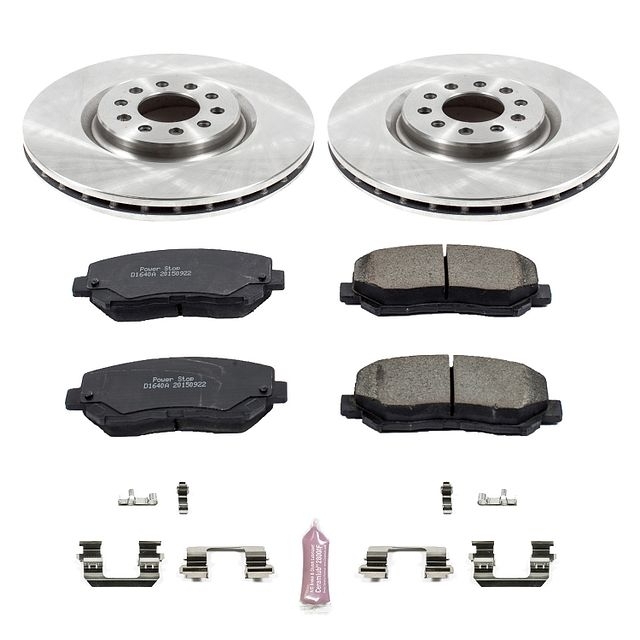 Power Stop Front Stock Replacement Brake Pad And Rotor Kit For 14+ Jeep Cherokee Kl With Single Power Stop Front Stock Replacement Brake Pad And Rotor Kit For 14+ Jeep Cherokee Kl With Single