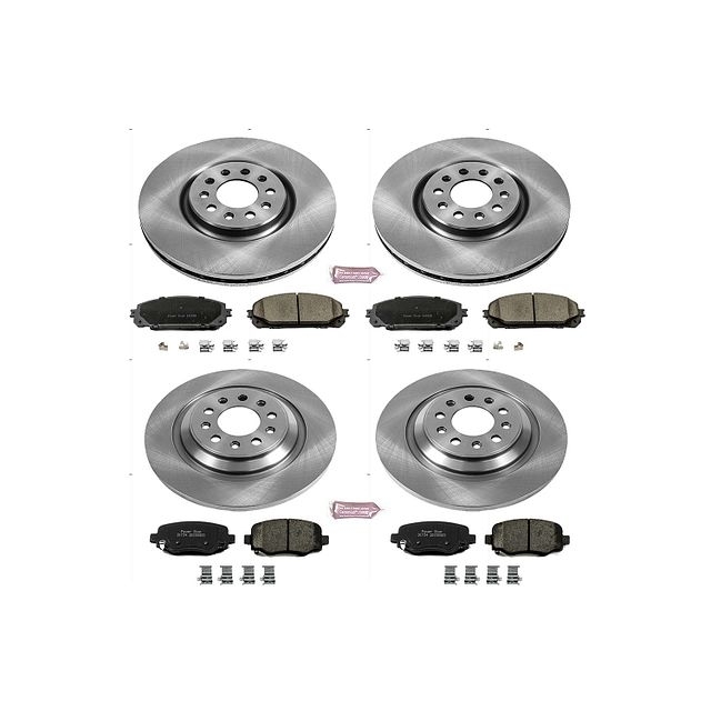 Power Stop Front And Rear Stock Replacement Brake Pad And Rotor Kit For 14-16 Jeep Cherokee Kl With Power Stop Front And Rear Stock Replacement Brake Pad And Rotor Kit For 14-16 Jeep Cherokee Kl With