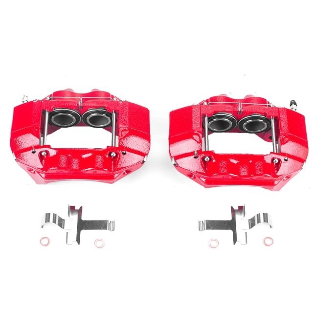 Power Stop Front Pair Of Red Powder Coated Calipers For 96-02 Toyota 4Runner, BHKQ-S1828 Power Stop Front Pair Of Red Powder Coated Calipers For 96-02 Toyota 4Runner, BHKQ-S1828