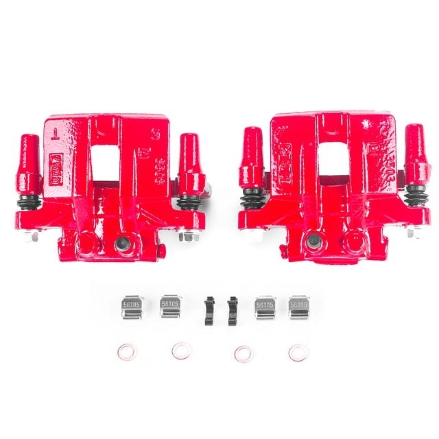Power Stop Rear Pair Of Red Powder Coated Calipers For 09-17 Jeep Compass, 11-17 Patriot, BHKQ-S5104