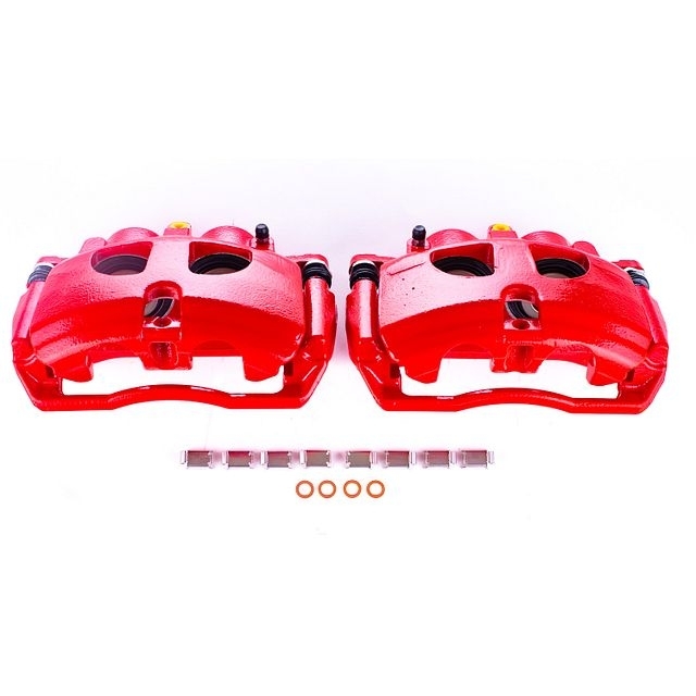 Power Stop Rear Pair Of Red Powder Coated Calipers For 09-18 Dodge Ram 3500, BHKQ-S5210 Power Stop Rear Pair Of Red Powder Coated Calipers For 09-18 Dodge Ram 3500, BHKQ-S5210
