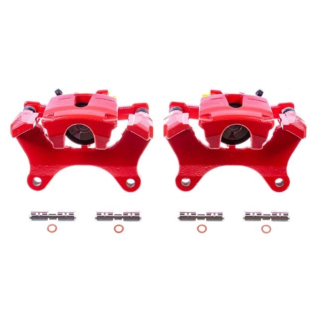Power Stop Rear Pair Of Red Powder Coated Calipers For 15-17 Ford F150, BHKQ-S5500 Power Stop Rear Pair Of Red Powder Coated Calipers For 15-17 Ford F150, BHKQ-S5500