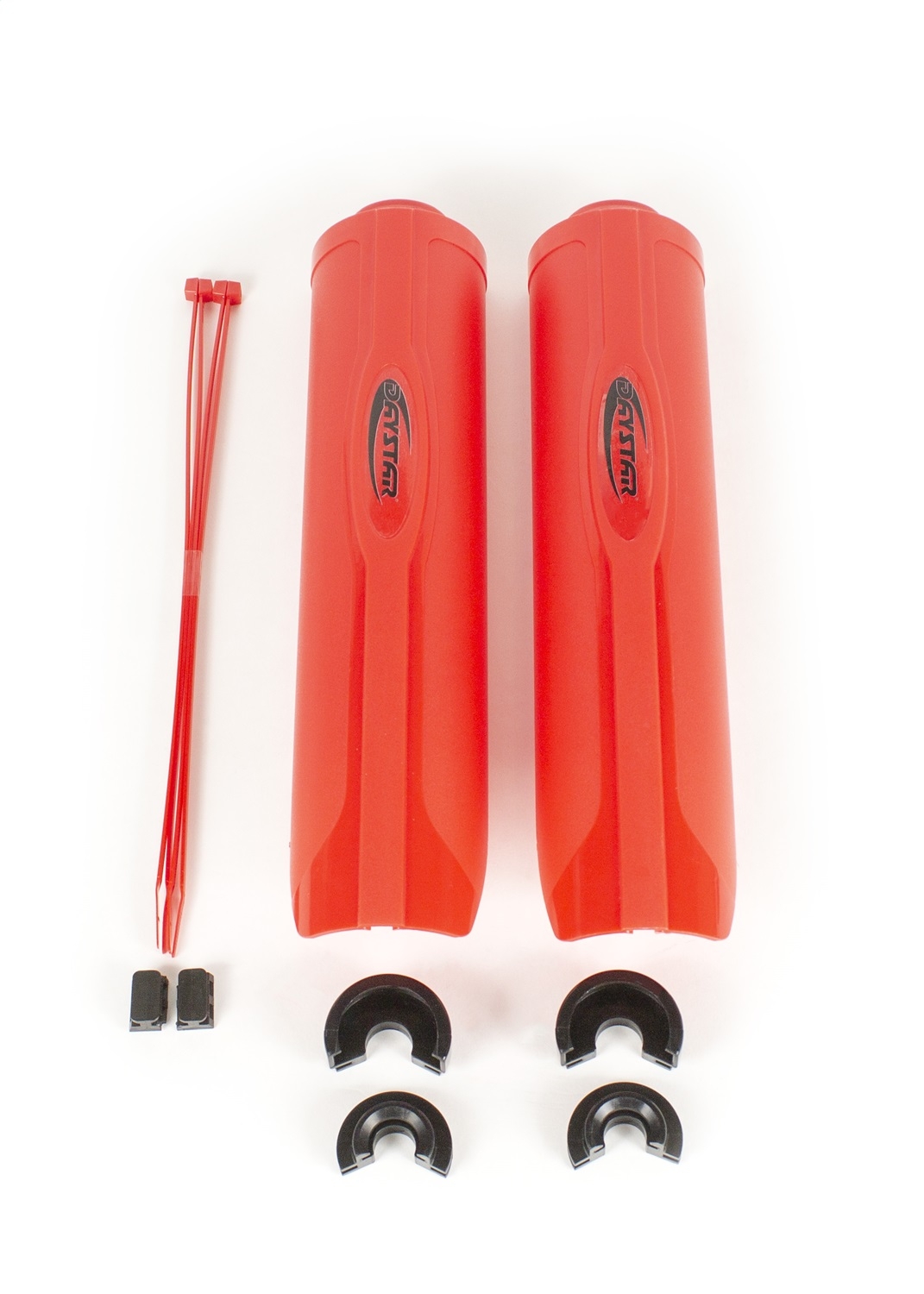 Daystar 2.0 Shock Guard, W/zip Ties, 2 Pcs., Abs Polymer, Red, Fits Bilstein/fox/daystar, Daystar 2.0 Shock Guard, W/zip Ties, 2 Pcs., Abs Polymer, Red, Fits Bilstein/fox/daystar,