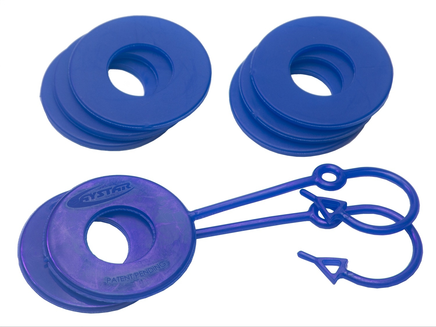 Daystar D Ring Isolator Washer Locker Kit 2 Locking Washers And 6 Non-Locking Washers Blue,