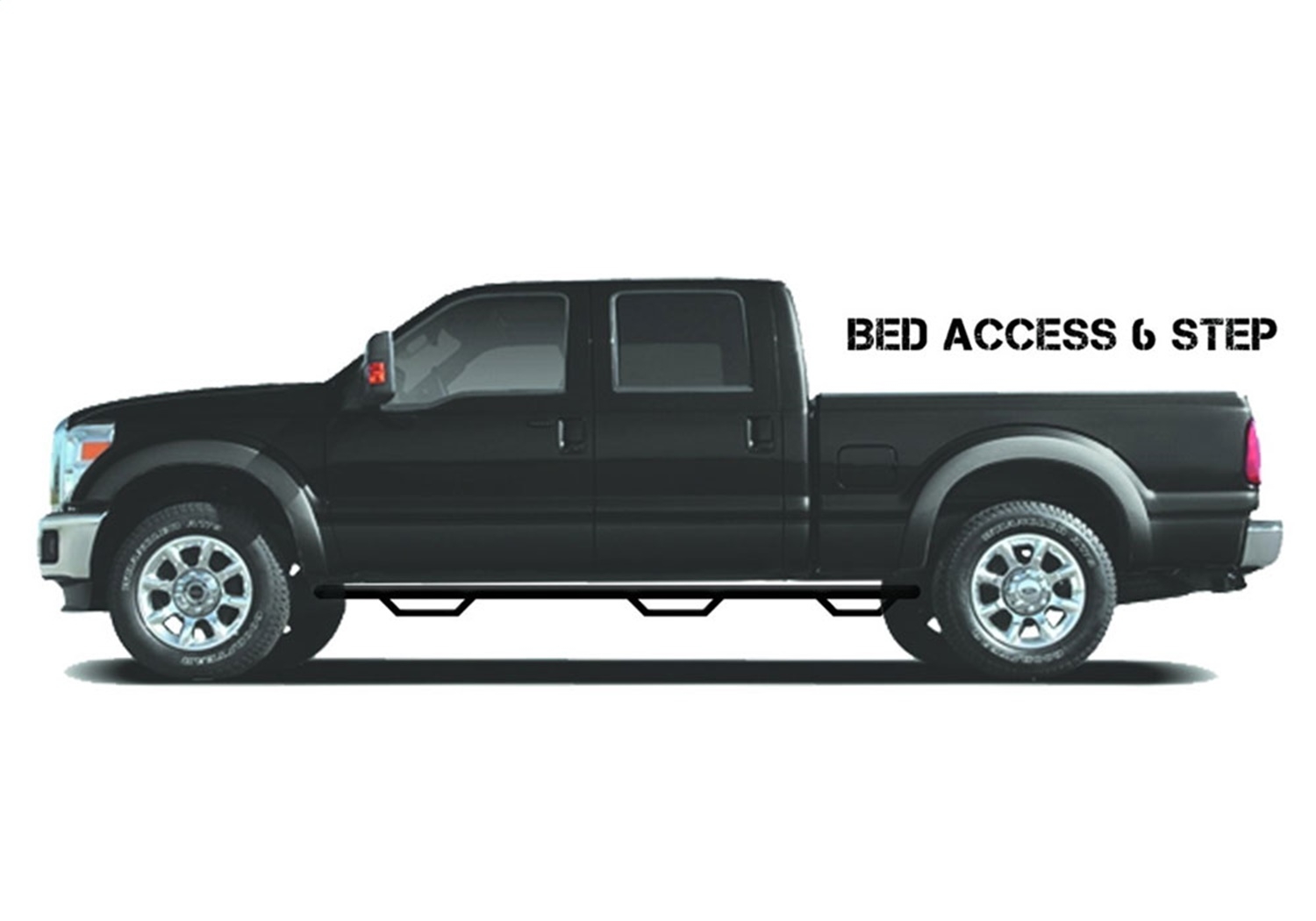 N-Fab Nerf Step Bar, Wheel-To-Wheel With Bed Access (3 Steps Per Side), 3 In. Main Tube Diameter, N-Fab Nerf Step Bar, Wheel-To-Wheel With Bed Access (3 Steps Per Side), 3 In. Main Tube Diameter,