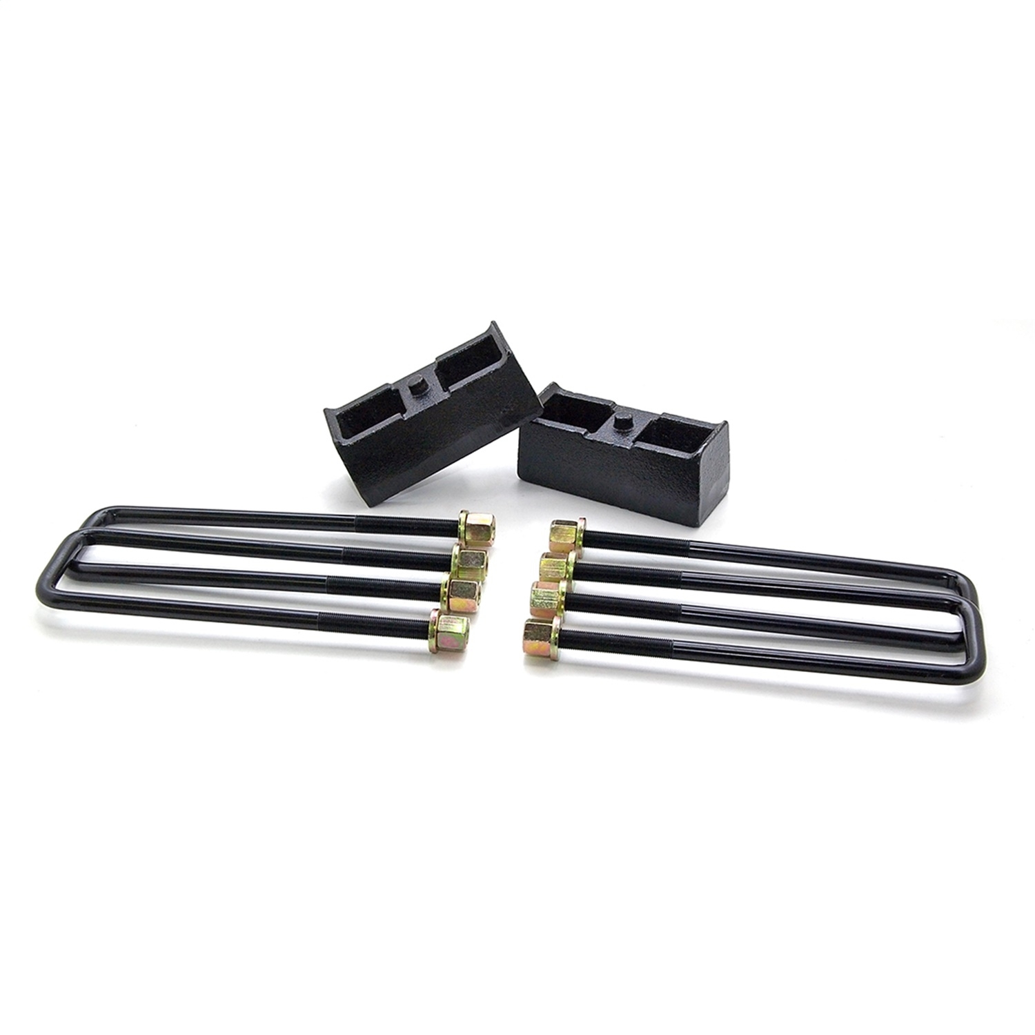 Readylift Rear Block Kit; 2.25 In. Cast Iron Blocks; Incl. U-Bolts; All Required Hardware;, Readylift Rear Block Kit; 2.25 In. Cast Iron Blocks; Incl. U-Bolts; All Required Hardware;,