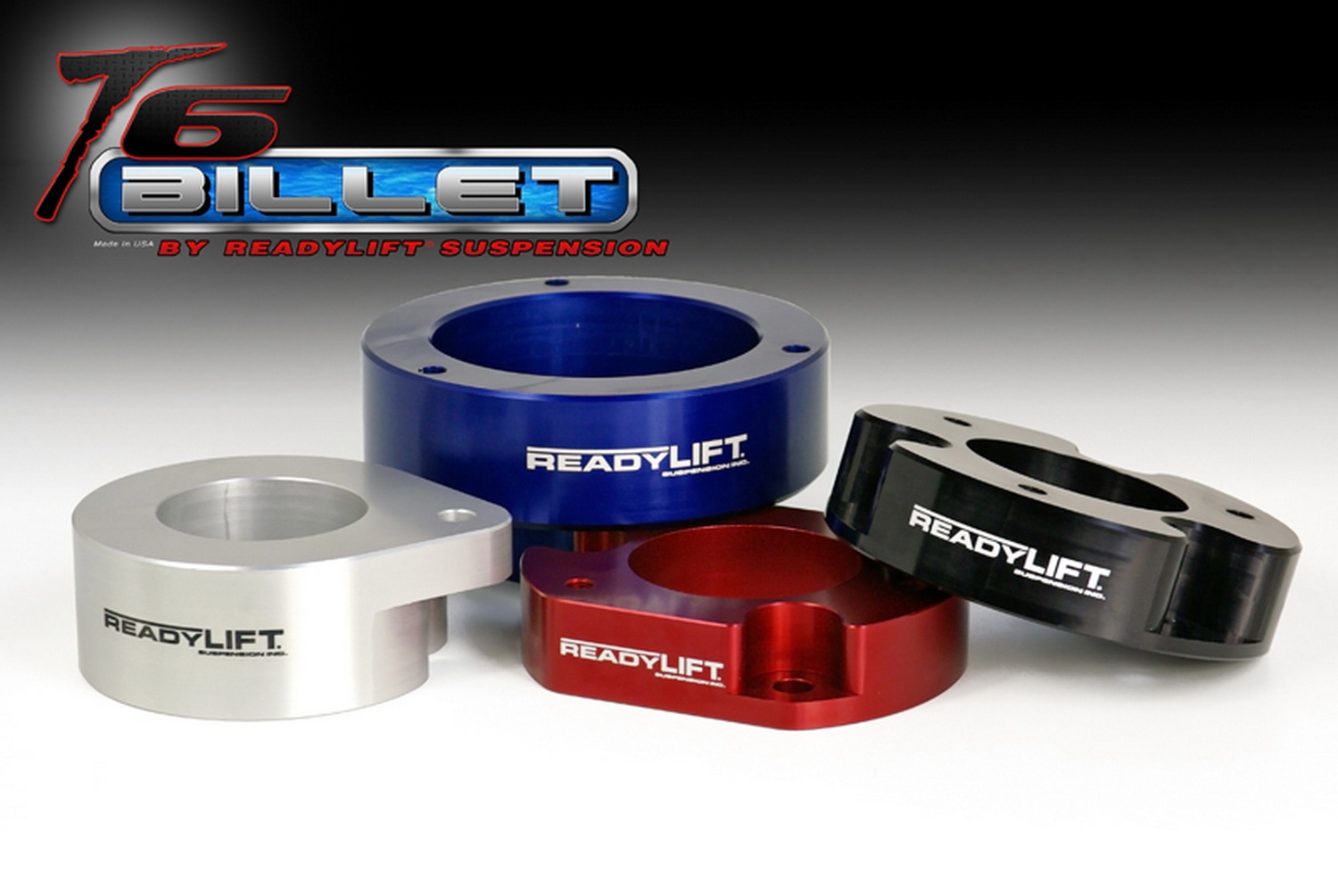 Readylift Front Leveling Kit; 2 In. Lift; Aluminum W/anodized Coating; Black;, Suspension Parts, Readylift Front Leveling Kit; 2 In. Lift; Aluminum W/anodized Coating; Black;, Suspension Parts,
