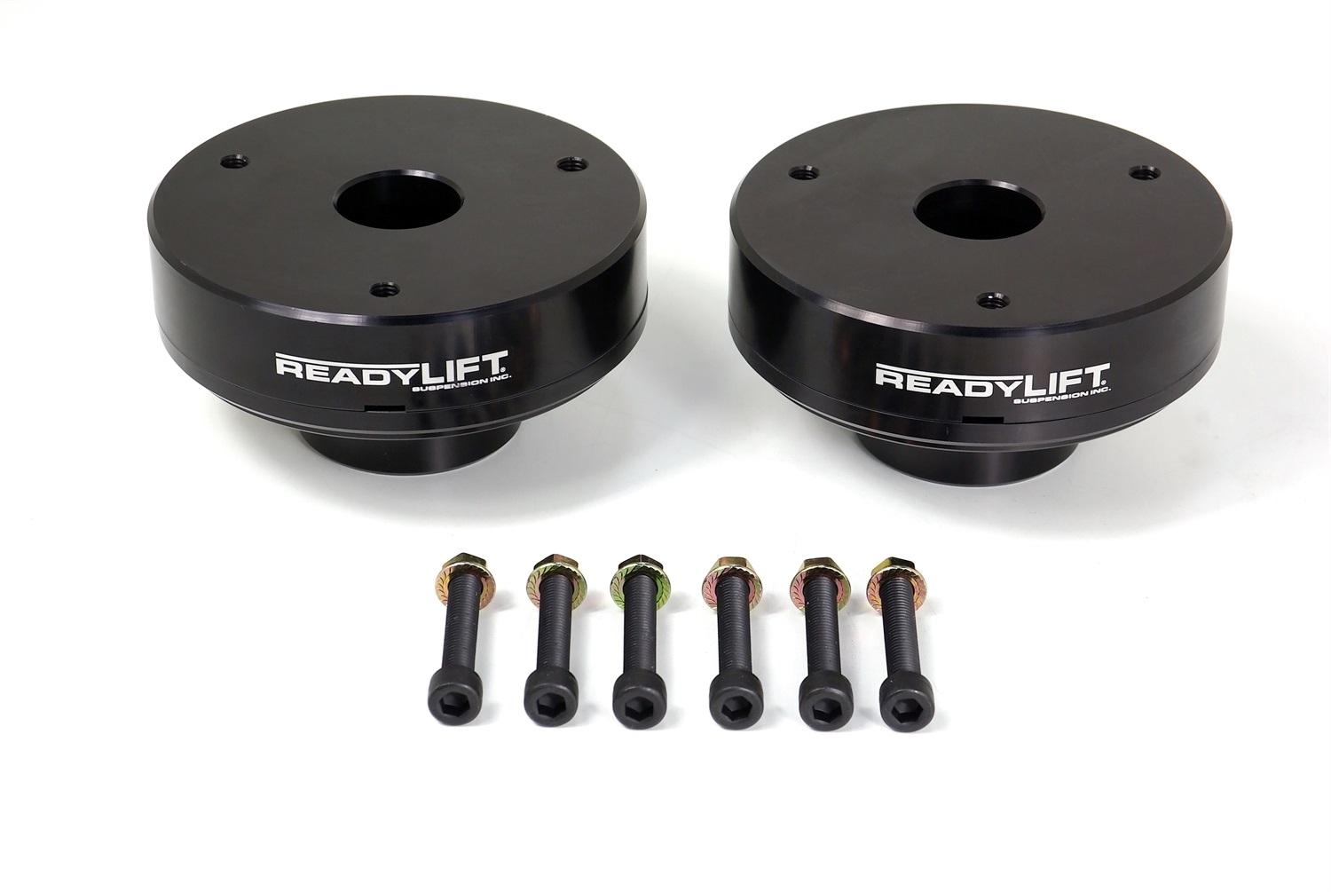 Readylift T6 Billet Front Leveling Kit; 2.25 In. Lift; Anodized; Black; Allows Up To A 33In. Tire; Readylift T6 Billet Front Leveling Kit; 2.25 In. Lift; Anodized; Black; Allows Up To A 33In. Tire;