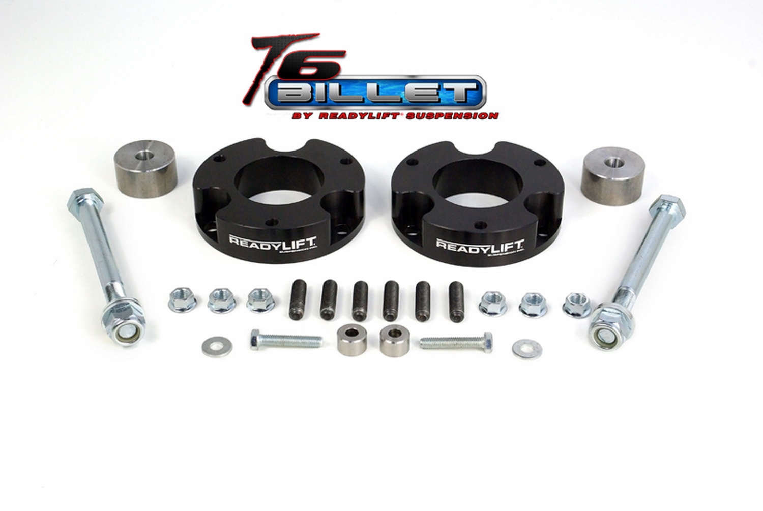 Readylift T6 Billet Front Leveling Kit; 2.25 In. Lift; Anodized; Black; Allows Up To A 33In. Tire;,