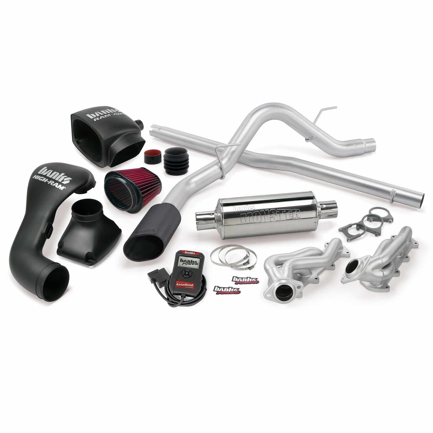 Banks Power Powerpack System; Single Exh; S/s-Black Tip-2004-08 Ford 5.4L; F-150; Ecsb, BKQC-48532-B Banks Power Powerpack System; Single Exh; S/s-Black Tip-2004-08 Ford 5.4L; F-150; Ecsb, BKQC-48532-B