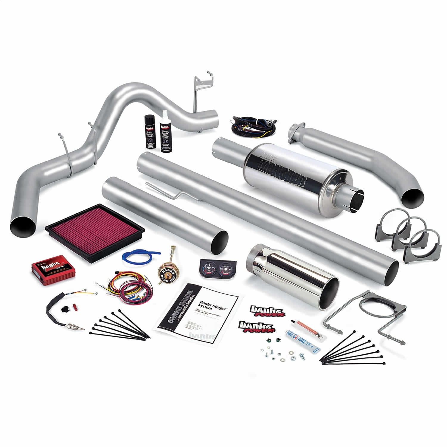 Banks Power Stinger System; Single Exh; S/s-Chrome Tip-1998 Dodge 5.9L; Std Cab, BKQC-49363 Banks Power Stinger System; Single Exh; S/s-Chrome Tip-1998 Dodge 5.9L; Std Cab, BKQC-49363
